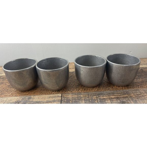 Vintage Carson Freeport PA Pennsylvania Pewter Creamer & 4 Pewter Cups Lot - Picture 5 of 14